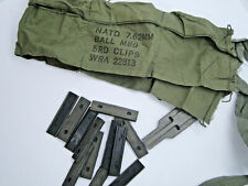 7.62 Nato Bandolier with 12 Stripper Clips and One Charger. Vietnam Era picture