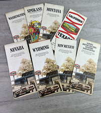 1970s Lot Of 8 Vintage Texaco Maps WA, Spokane City, CA,NV, WY, NM, MT & Canada picture