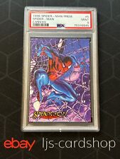 1996 Spider-Man Premium Spider-Man #5 of 6 Canvas Insert PSA 9 SPM picture