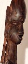 Vtg Funky Carved Wood Mask Long Warrior Wall Art Tribal Cool Tiki Bar Decor 26