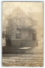 1911 Home Residence Front Porch Rocking Chair View Canton OH RPPC Photo Postcard picture
