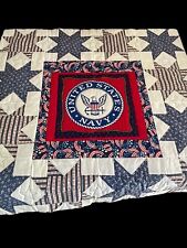United States Navy Handmade Quilt Red White And Blue 45.5” x 45.5” Never Used picture