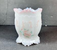 Antique Dithridge Versailles Milk Glass Bowl Roses Older Milk Glass Handpainted picture