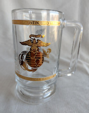 Vintage 1996 USMC Marine Corp Officer Ball Glass Mug picture