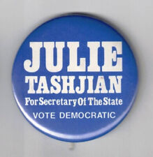 Julie Tashjian Connecticut (D) Secretary of State 1982-90 Woman political button picture