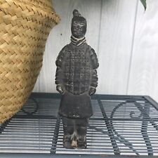 Vintage Chinese Guard Statue Terracotta Clay Sculpture Emperor picture