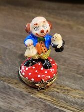 Limoges France Clown Magician w/ Rabbit in Hat Trinket Box picture