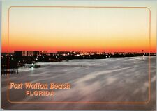 Fort Walton Beach - panoramic view of condos and Oakaloosa island at sunset picture