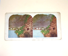 Stereoview Card Brunnen on Lake Lucerne Switzerland picture