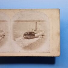 New York NY Stereoview 3D C1870 Real Photo Manhatten Early Steam Ferry USA picture