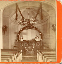 VERMONT, Inside a Church, Maybe Woodstock ?--E.R.Gates Stereoview H39 picture
