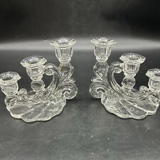 Pair Of VTG  Cambridge Caprice 3 Light Candleabra Candle Holders picture