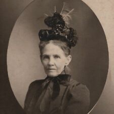 Antique 1899 Feather Hat Aristocrat Lady Portrait Photo Park & Co Brantford Ont. picture