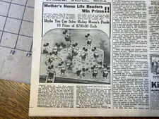 Original Vintage - MOTHER'S HOME LIFE magazine MAY 1931 - 16pgs w MICKEY MOUSE picture