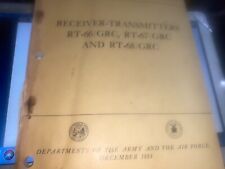1953 Original Army RT-66/GRC 67/GRC 68/GRC Receiver Transmitter Manual TM11-289 picture