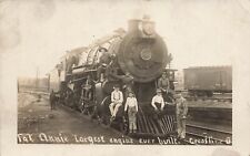 LP81 Crestline Ohio Fat Annie Train Engine RPPC 1908 Postcard picture