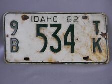 1962 Idaho 9B 534 TK Truck License Plate Tag  9B Boundary (Bonners Ferry) picture