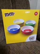 M&M's World Characters Lentil Ice Cream Ceramic Bowls Set of 4 New with Box picture