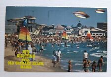 Old Orchard Beach, ME Maine  UFO Sighting - Waterpark, Slides, Swimmers Postcard picture