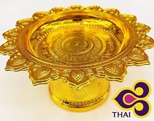 LARGE 14” THAI BUDDHIST GOLD OFFERING TRAY — ALTAR TRADITIONAL BUDDHISM THAILAND picture