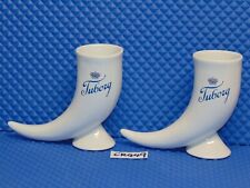 2 TUBORG BEER COLLECTIBLE CERAMIC HORN MUGS VINTAGE LOT picture