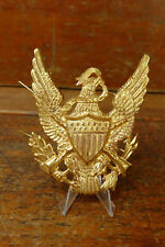 Vintage Large US American Bald Eagle High School Band Uniform Hat Metal Pin 4” picture