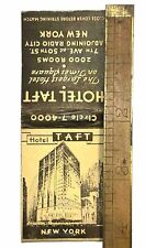 Antique Rare Hotel Taft Times Square Early Advertising Match Book Diamond Co NY  picture