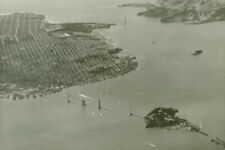 Old 4X6 Photo, 1930's Aerial view of San Francisco, the Golden Gate Bridge picture