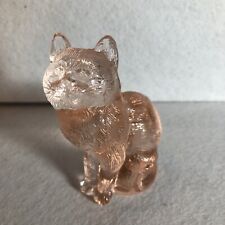 Vintage Moser Glass Sitting Kitty Cat Pink picture