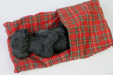 Vintage SANDICAST Lil Snoozer Black Lab S71 Labrador Figurine Signed with Bed picture