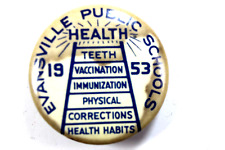 Vintage 1953 Evansville Public Schools Pin Back Campaign Button picture