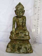MAGNIFICENT 18th.c  Toungoo Period Bronze Calling Earth To Witness Buddha 7