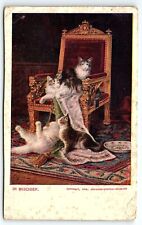 1906 CATS IN MISCHIEF THRONE AMERICAN JOURNAL EXAMINER PROMO POSTCARD P2921 picture