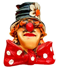 Vintage Artifice Ottanta Clown Figurine Made of Wood In Italy picture