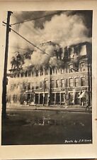 RPPC Building Fire Disaster Heavy Smoke Unidentified Real Photo Postcard c1910 picture