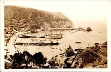 C.1920s RPPPC Avalon Cay CA  Aerial View Ships Crescent California Postcard 76 picture