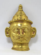 Antique Hindu Ritual God Lord Shiva Brass Head sculpture Mukhalinga. G53-228  picture