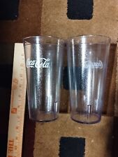 6 New Coke Coca Cola Restaurant  Textured Plastic Cups Clear 16 OZ Carlisle 5220 picture