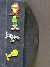 WB Looney Tunes Bugs Bunny, Tweety Bird, Tazmania, Marvin Enamel 4 Pin Set picture