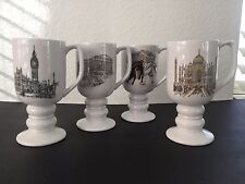 Set of 4 Vintage 1965 Kaysons Continental Cups 8 oz Footed Coffee Mugs Souvenir picture