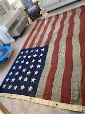RARE Evans & Hassall Antique 1861-63 Civil War Era 34 Star HandSewn US Flag 12’ picture