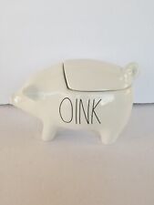 New Rae Dunn Oink Canister White Pig Cookie Jar. Rare picture