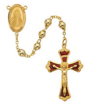 Gold Silver Rosary, Sterling Silver Crucifix,  Divine Mercy Center picture