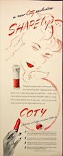 1942 Coty Cosmetics Red Lipstick Shapelip Vintage Print Ad picture