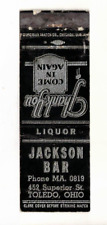 c1940 Matchbook: Jackson Bar – 452 Superior St., Toledo, Ohio Please Check Pic picture
