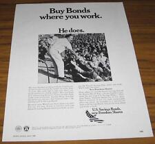 1968 VINTAGE AD~US SAVINGS BONDS~COMEDIAN BOB HOPE picture