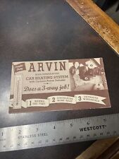 Vintage 1937 Reading Pa Arvin Aftermarket Car Heating System Youse Co Booklet picture