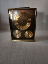 Vintage Germany Hamilton heavy Brass Weather Station Desk Clock. Working picture