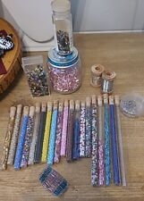 Vintage Tiny Glass Seed Beads Tube Beads  in Tubes Lot 23pc Plus  picture
