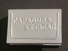 Antique Aluminum Capadura 5 Cent Cigar Match Box Holder Sleeve G.L. Storm Co picture